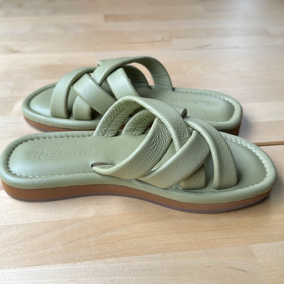 New Madewell The Leeandra Slide Sandal in Lichen Green - Picture 7 of 9
